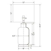 Aisha 25-inch Drum Shade Glass Table Lamp Antique Brass